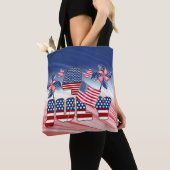 Amerikaanse vlag op 4 juli tote bag (Dichtbij)