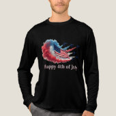Amerikaanse vlag op 4 juli Tri-Blend shirt (Voorkant volledig)