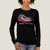 Amerikaanse vlag op 4 juli Tri-Blend shirt (Voorkant)