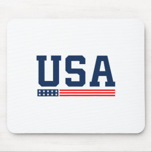 Amerikaanse vlag op 4 juli trotse Amerikaanse vrou Muismat