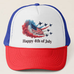 Amerikaanse vlag op 4 juli trucker pet