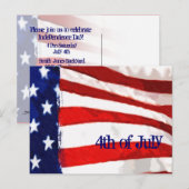 Amerikaanse vlag op 4 juli uitnodiging briefkaart (Voorkant / Achterkant)