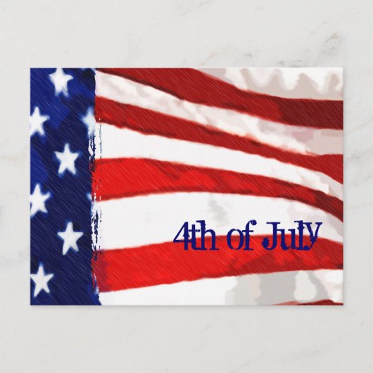 Amerikaanse vlag op 4 juli uitnodiging briefkaart (Voorkant)