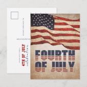  Amerikaanse vlag op 4 juli Uitnodiging Briefkaart (Voorkant / Achterkant)