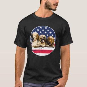 Amerikaanse vlag op 4 juli van Golden Retriever T-shirt