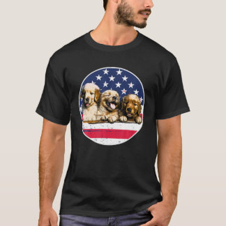 Amerikaanse vlag op 4 juli van Golden Retriever T-shirt