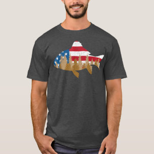 Amerikaanse vlag op 4 juli Vist vis T-shirt