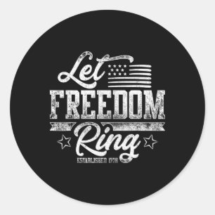 Amerikaanse vlag op 4 juli : vrijheid ronde sticker