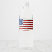 Amerikaanse vlag op 4 juli waterfles etiket (Voorkant)