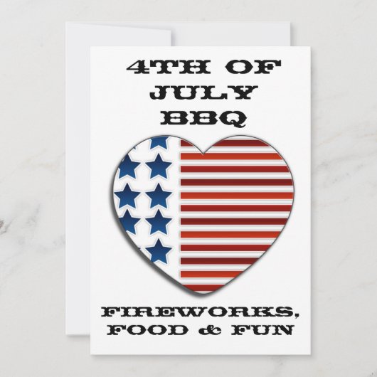 Amerikaanse vlag op 4de juli kaart (Voorkant)