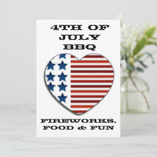 Amerikaanse vlag op 4de juli kaart (Staand voorkant)