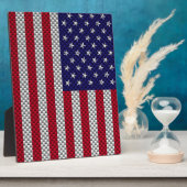 Amerikaanse vlag op afdruk van koolstofvezel fotoplaat (Zijkant)