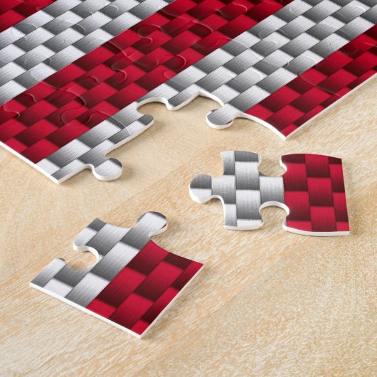 Amerikaanse vlag op afdruk van koolstofvezel legpuzzel (Zijkant)