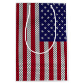Amerikaanse vlag op afdruk van koolstofvezel medium cadeauzakje (Voorkant)