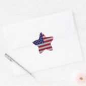 Amerikaanse vlag op afdruk van koolstofvezel ster sticker (Envelop)