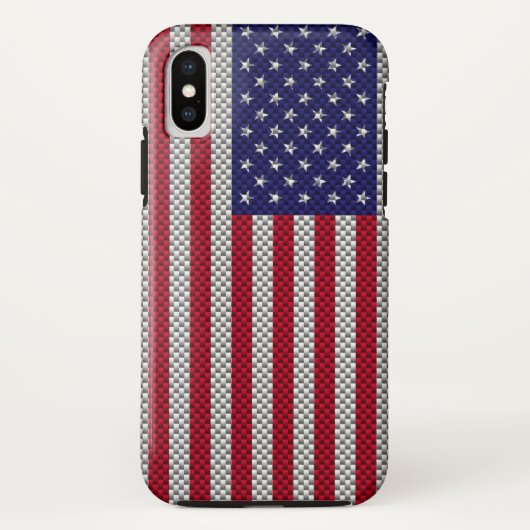 Amerikaanse vlag op afdruk van koolstofvezelstijl Case-Mate iPhone case (Achterkant)