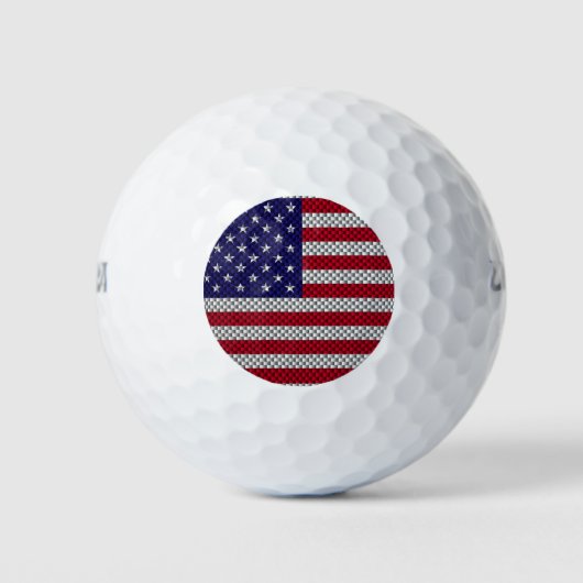 Amerikaanse vlag op afdruk van koolstofvezelstijl golfballen (Voorkant)