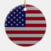 Amerikaanse vlag op afdruk van koolstofvezelstijl keramisch ornament (Achterkant)