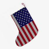 Amerikaanse vlag op afdruk van koolstofvezelstijl kleine kerstsok (Achterkant (Hangend))