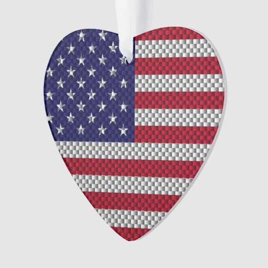 Amerikaanse vlag op afdruk van koolstofvezelstijl ornament (voorkant)