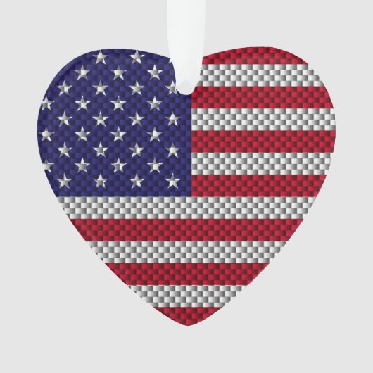 Amerikaanse vlag op afdruk van koolstofvezelstijl ornament (voorkant)