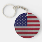Amerikaanse vlag op afdruk van koolstofvezelstijl sleutelhanger (Voorkant)
