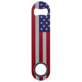 Amerikaanse vlag op afdruk van koolstofvezelstijl speed flessenopener (Voorkant)