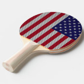 Amerikaanse vlag op afdruk van koolstofvezelstijl tafeltennisbatje (Voorkant Gekanteld)