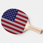 Amerikaanse vlag op afdruk van koolstofvezelstijl tafeltennisbatje (Zijkant)