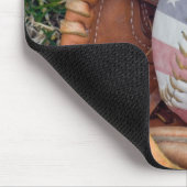 Amerikaanse vlag op bal muismat (Hoek)