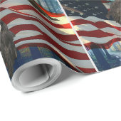 Amerikaanse vlag op Bald Eagle Cadeaupapier (Rol Hoek)