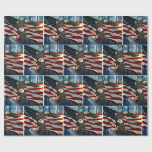 Amerikaanse vlag op Bald Eagle Cadeaupapier