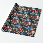 Amerikaanse vlag op Bald Eagle Cadeaupapier (Uitgerold)