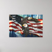 Amerikaanse vlag op Bald Eagle Canvas Afdruk (Voorkant)