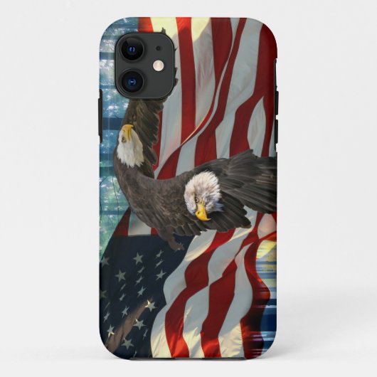 Amerikaanse vlag op Bald Eagle Case-Mate iPhone Case (Achterkant)