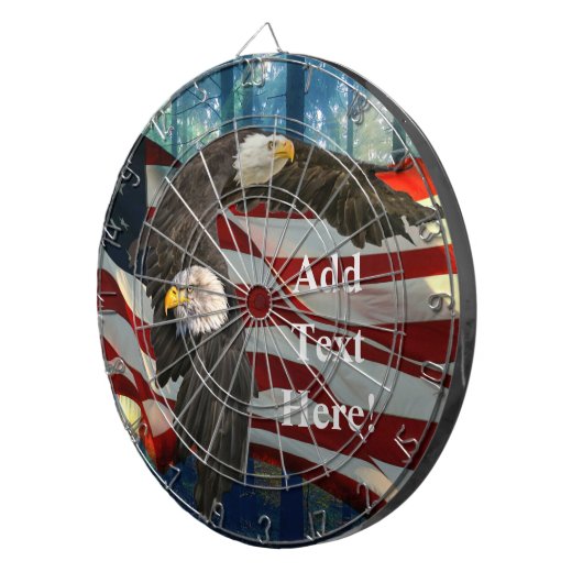 Amerikaanse vlag op Bald Eagle Dartbord (Voorkant Rechts)