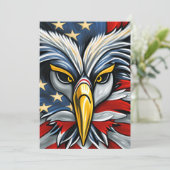 Amerikaanse vlag op Bald Eagle Feestdagenkaart (Staand voorkant)