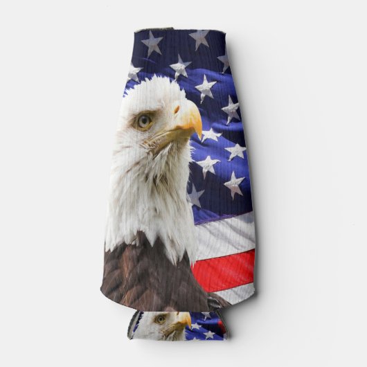 Amerikaanse vlag op Bald Eagle Flesjeskoeler (Voorkant)