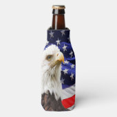 Amerikaanse vlag op Bald Eagle Flesjeskoeler (Fles Voorkant)