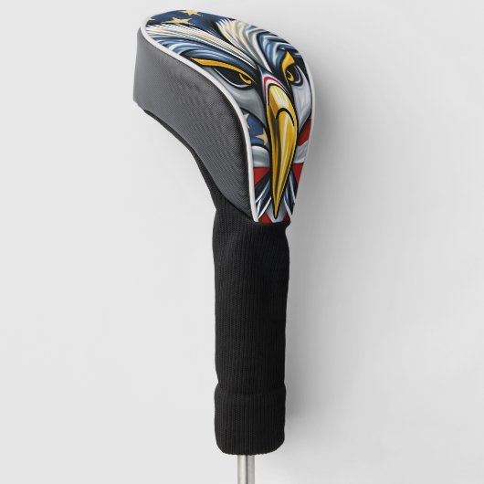 Amerikaanse vlag op Bald Eagle Golfheadcover (Schuin)