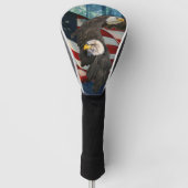Amerikaanse vlag op Bald Eagle Golfheadcover (Voorkant)