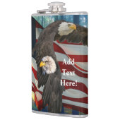 Amerikaanse vlag op Bald Eagle Heupfles (Links)