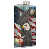 Amerikaanse vlag op Bald Eagle Heupfles (Rechts)