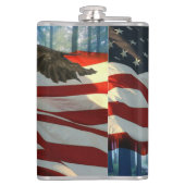 Amerikaanse vlag op Bald Eagle Heupfles (Achterkant)