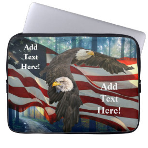 Amerikaanse vlag op Bald Eagle Laptop Sleeve