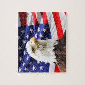 Amerikaanse vlag op Bald Eagle Legpuzzel (Verticaal)