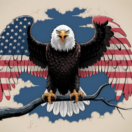Amerikaanse vlag op Bald Eagle Legpuzzel