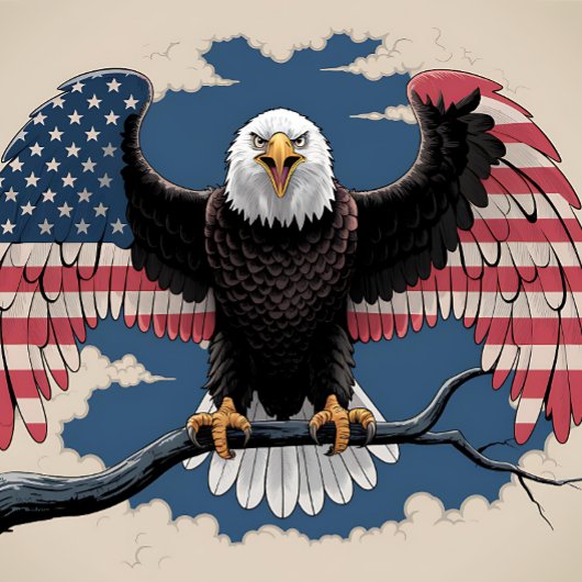 Amerikaanse vlag op Bald Eagle Legpuzzel