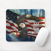 Amerikaanse vlag op Bald Eagle Muismat (Met muis)