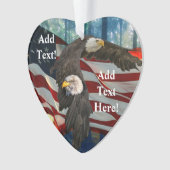 Amerikaanse vlag op Bald Eagle Ornament (voorkant)